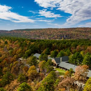 Visit Robbers Cave State Park in the fall the vibrant foliage in southeast Oklahoma.