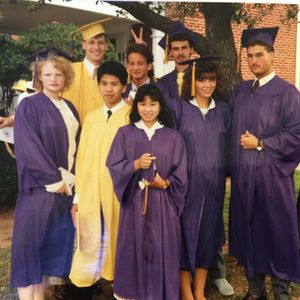 Sam Watters and Bryan Abrams, pictured with classmates prior to their 1988 graduation from Northwest Classen High School in Oklahoma City