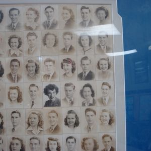 Clara Ann Fowler, later known as Patti Page, shown in her class picture on the far right of the third row. 
