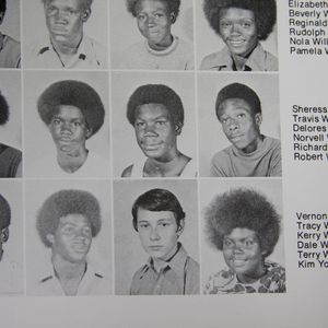 Robert Wilson appears on the far right in the middle row in the Booker T. Washington High School yearbook as a sophomore.