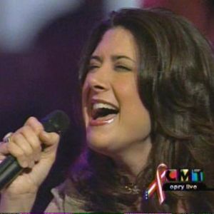Kellie Coffey pictured singing at the Grand Ole Opry on CMT's "Opry Live" in 2002