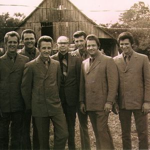 Albert Brumley (center) with The Thrasher Brothers in 1970