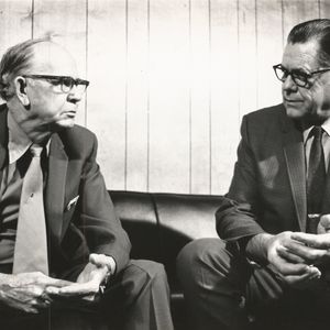 Albert Brumley (left) and a friend in the early 1970's