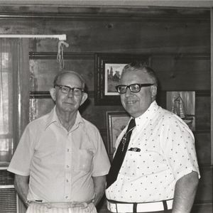 Albert Brumley (left) with a friend in the early 1970's