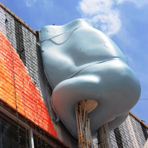 Art decorates the inside and outside of Womb Gallery, an Oklahoma City live performance venue and gallery space owned by The Flaming Lips.