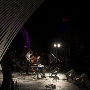 John Fullbright performing on the Great Lawn at the Myriad Botanical Gardens