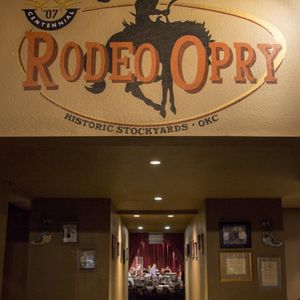 The Oklahoma Opry stage as seen from the entrance.