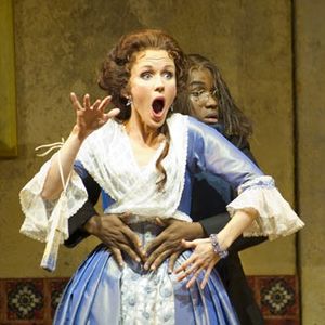 Sarah Coburn with Lawrence Brownlee in the Seattle Opera's performance of Il Barbiere di Siviglia