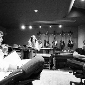 Hanson in their Tulsa recording studio, 3CG, with Danny Kortchmar in 2006.
