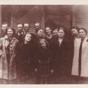 Clara Ann Fowler (front row, second from the left) stands with her family for a photo.