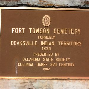 A sign marks the Oklahoma cemetery where the unmarked grave of Wallace Willis is possibly located. 