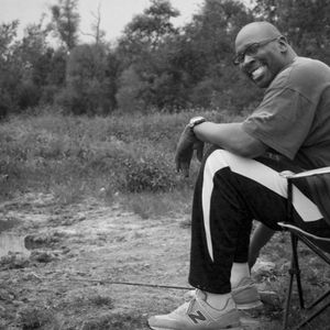 Wayman Tisdale fishing at a fishing hole near his Tulsa home in 2008