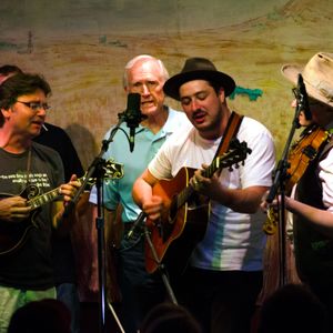 Left to Right: Ronnie McCoury, Byron Berline Marcus Mumford, Ross Holmes