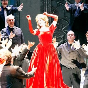 Sarah Coburn performing at the Vienna State Opera's production of La Sonnambula