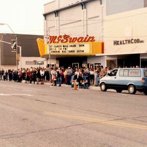 The McSwain Theatre, located in Ada, announces the Grand Awards Show honoring Mae Boren Axton in October 1993.