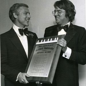 Jimmy Webb receives the 1979 Oklahoma Goodwill Ambassador Award.