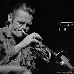 Chet Baker, originally from Oklahoma, plays his trumpet in Paris.