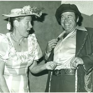 Roy Clark with Minnie Pearl on the set of "Hee Haw."