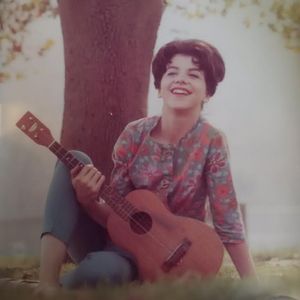Jody (then known as "Joy Miller") poses with her ukelele. Jody Miller got her start as a folk artist performing at the Jester Coffee House in Norman, Oklahoma. She was discovered there in 1962 by Lou Gottlieb of The Limeliters.