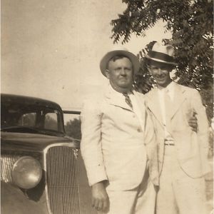 Albert Brumley (right) & E.M. Bartlett in the 1930's
