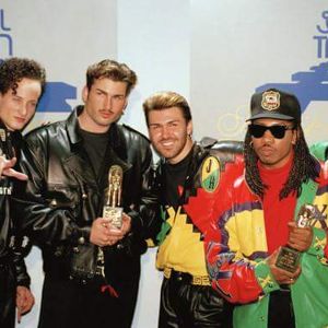 Color Me Badd pose at the 1992 Soul Train awards, where they won Best R&B/Soul Song of the Year and Best R&B/Soul Single - Group, Band or Duo for "I Wanna Sex You Up." They also received a nomination for Best R&B/Soul or Rap New Artist.