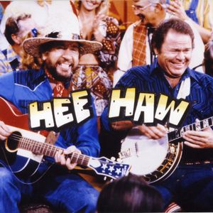 Buck Owens and Roy Clark on the television show "Hee Haw." 