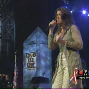 Kellie Coffey pictured singing at the Grand Ole Opry on CMT's "Country Live" in 2002