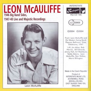 Album cover for the 2004 Harlequin CD of Leon McAuliffe 1946 Big Band Sides and 1947-48 Live and Majestic Recordings