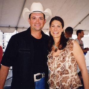 Kellie Coffey pictured with Tracy Byrd backstage in Wichita Falls in 2004