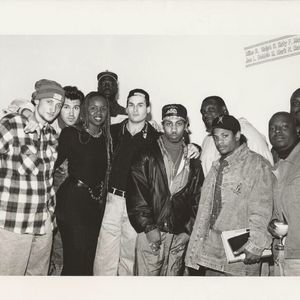 Color Me Badd with Giant Records executive Cassandra Mills and the late Easy-E from rap group N.W.A.