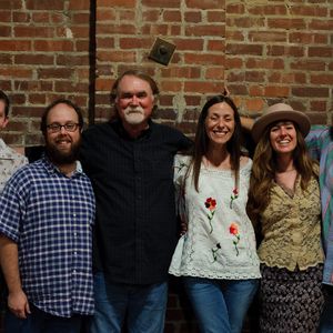 Oklahoma Musicians (left to right) John Fullbright, Joe Mack, Greg Jacobs, Monica Taylor, Susan Herndon and Tom Skinner at first "Music Begins with a Song" show at the Oklahoma Music Hall of Fame in 2010