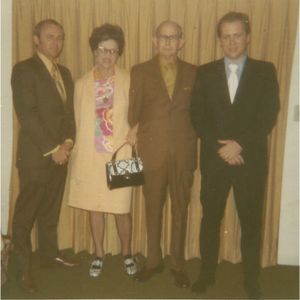(left to right) Bob Brumley, Goldie, Albert E. Brumley Sr., Albert E. Brumley Jr.