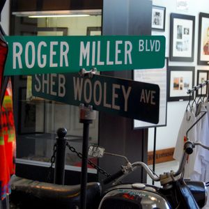Street sign in the Roger Miller Museum honoring the town of Erick's favorite sons. 