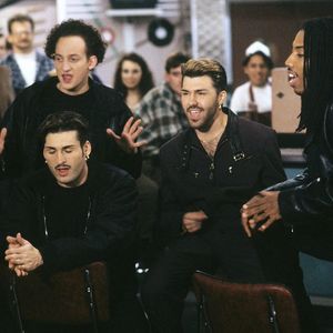 Color Me Badd perform on the set of "Beverly Hills: 90210" at a live taping of the show