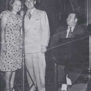 Clara Ann Fowler, later known as Patti Page, with Jack Morris and Glen Hardman.