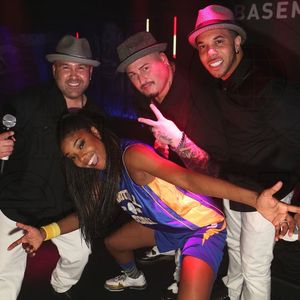 Color Me Badd pose with Gabrielle Union