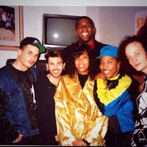 Color Me Badd with Magic Johnson (pictured center)