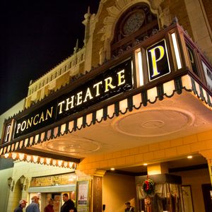 The Poncan's antique marquee sign welcomes guests as they enter the venue.