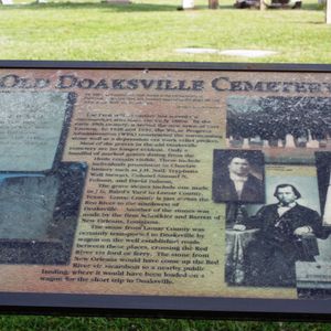 A small display at the Doaksville Cemetery tells some history of Wallace Willis, who is possibly buried there.