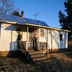 John Fullbright on the porch of his house in Bearden, Oklahoma in 2012. This image is also on the cover of the album "From the Ground Up".