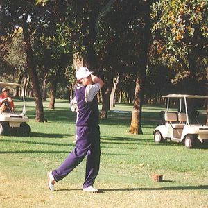 Vince Gill is a talented golfer. He is pictured here playing at Gallardia Country Club in Oklahoma City. 