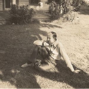 Albert sitting in the grass in Missouri in the 1940's