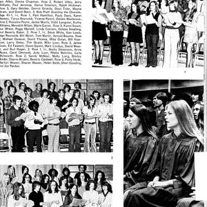 Reba's Choralle Photo from the SOSU Yearbook, taken during Homecoming Weekend at the university.  Reba is second from the right on the front row. 