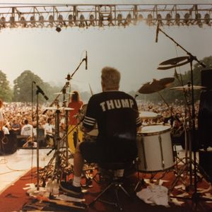 John Humphrey performing on the drums at a Nixons performance