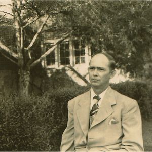 Albert posing in front of a Missouri house in the late 1940's / early 1950's