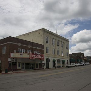 Crystal Theatre on Broadway Street in Okemah, where Woody Guthrie used to go see movies almost every day. 