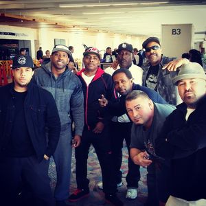 Color Me Badd with Coolio (center) and Tone Loc (second from right)