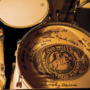Drum heads at Cain's Ballroom in Tulsa feature signatures of the original Texas Playboys.