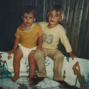 Left to right: Bryan's brother Daniel and Bryan White in 1978