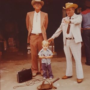 A young Bryan White with his Great Granddad Bill and his Grandpaw Wilford